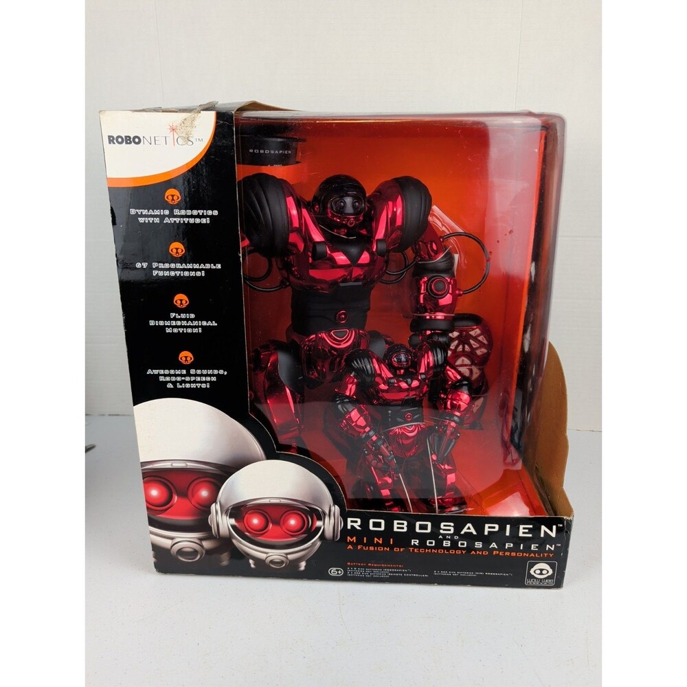 Robosapien Metallic RED  Robot Combo Large & Mini RC Remote Control NEW